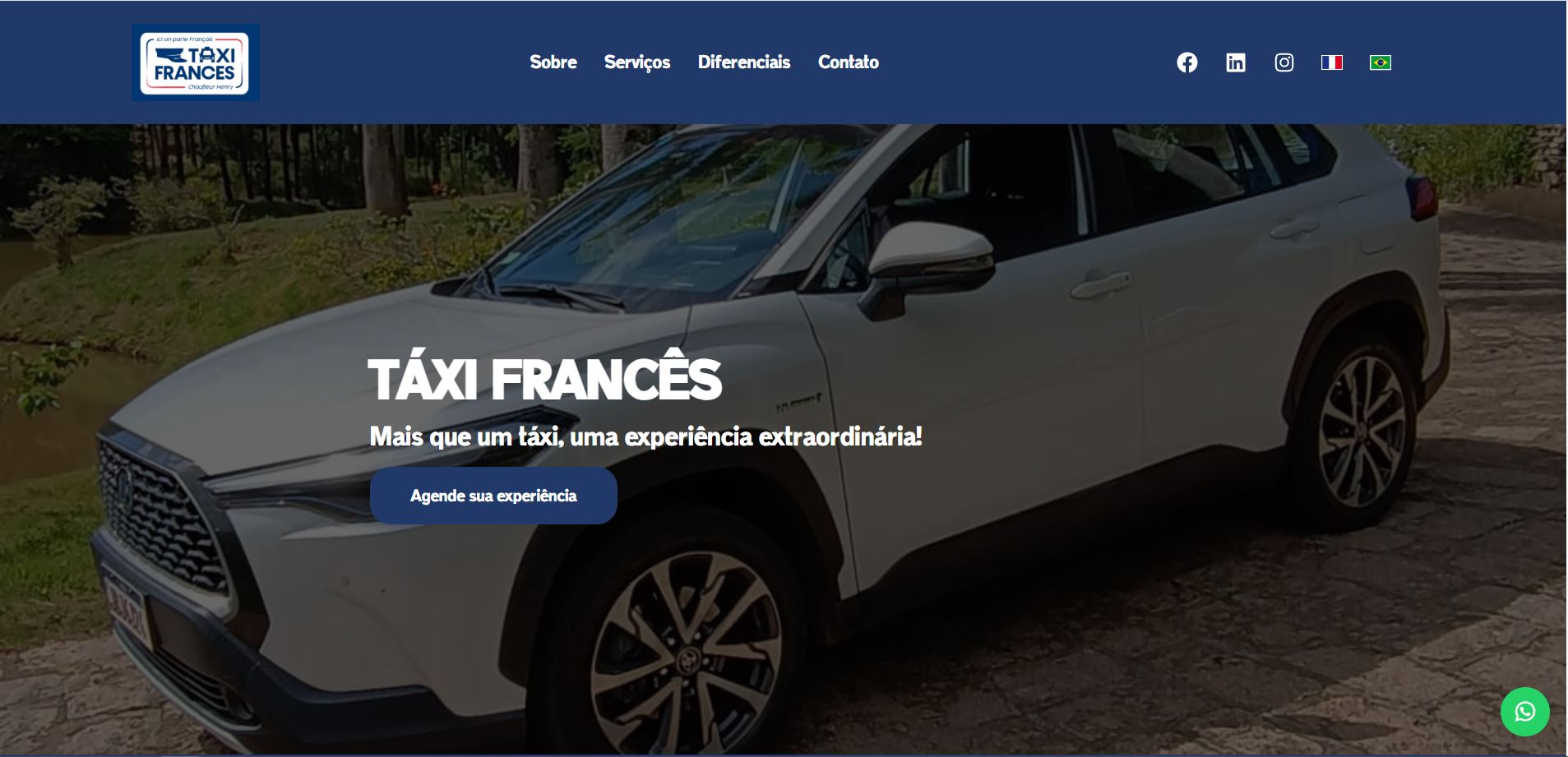 Site do cliente Táxi Francês