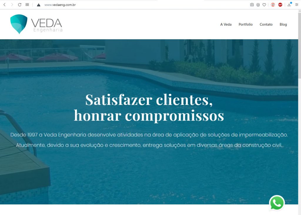 Site do cliente Veda Engenharia