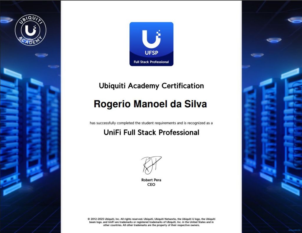 Certificação Ubiquiti Unifi Full Stack Professional